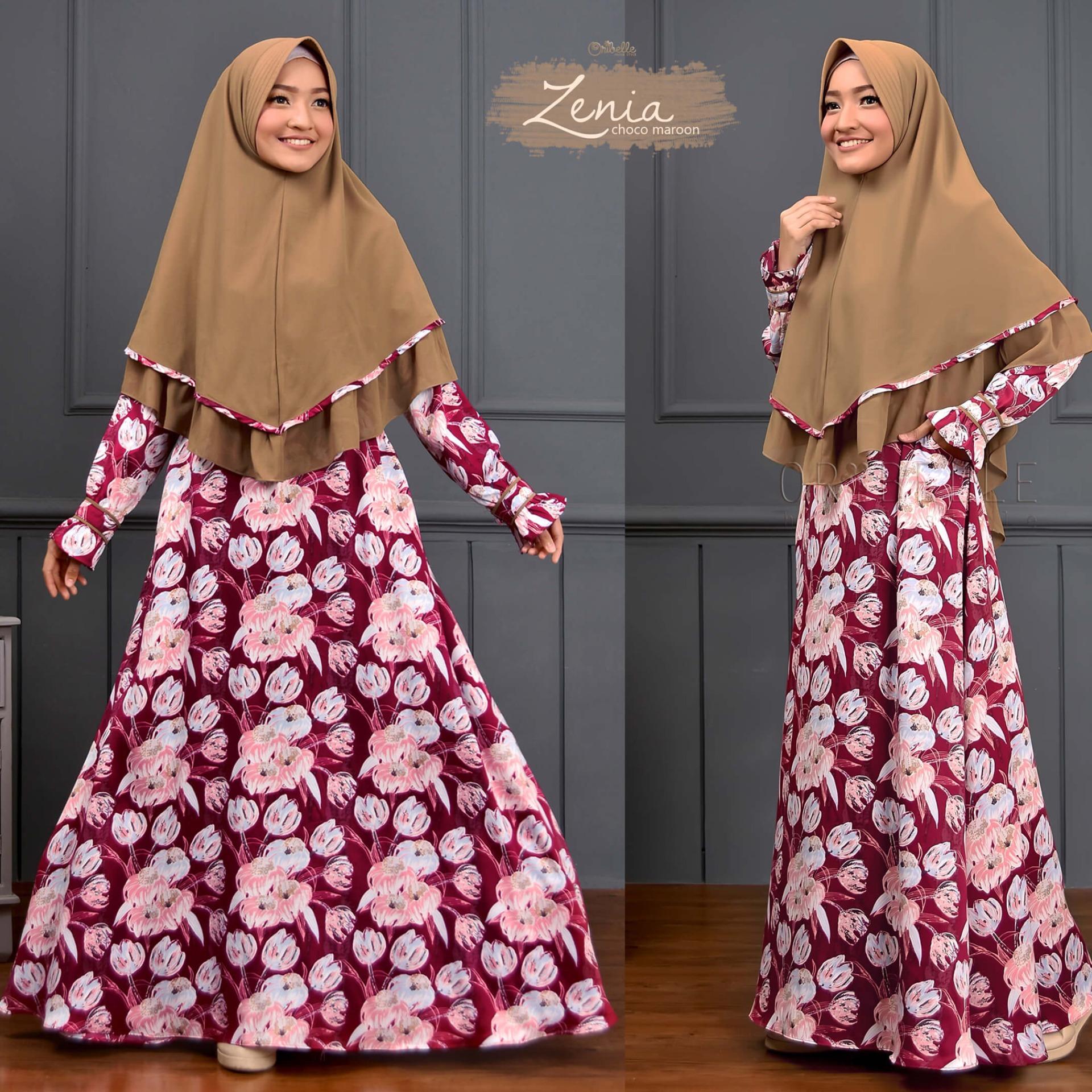 Gamis Syar'i Dress Syari + Khimar - Zenia - High Quality