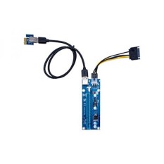 GaoLx Kartu Grafis Komputer Converter Kabel PCI-E 1X untuk 16X6 Pin DCDC USB 3.0 PCIE 16A Power Supply -Intl
