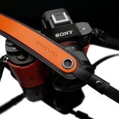 Gariz Genuine Leather XS-CHLSNOR2 Camera Neck Strap for Mirrorless Cameras - Sony, Leica, Fuji, Olympus, Panasonic, Ricoh, Samsung, Sigma, Nikon, Canon - Orange