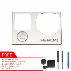 Gearbear Depan Cover & Tombol Mode Pengganti + Hadiah Penutup Lensa Cap & Alat Perumahan untuk GoPro HERO 4 Kamera Aksi