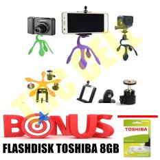 Gekkopod Mini Tripod Mount GoPro Action Camera - Flexible Stand/Holder + Flasdisk Toshiba 8GB