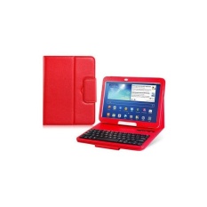 Generik Faux Kulit Flip Case dengan Built In Bluetooth Keyboard untuk Samsung Galaxy Tab 3 P5200 10.1 Tablet PC (Merah) -Intl