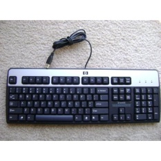Genuine HP Hewlett-Packard KU-0316 Black/Silver USB Wired 104-Key Layout Keyboard Part Number: 434821-001 Model Number: KU-0316 - intl