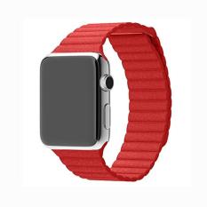 Genuine Leather Magnetic Loop Band Tali untuk Apple Watch Series 3 Seri 1 dan Seri 2 42mm Semua Model