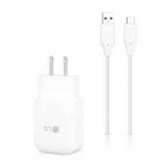 Asli LG G6 V20 G5 Charger + Kabel USB C 18 W QuickCharge 3.0 Bersertifikat-Intl