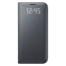 Asli Samsung LED Tampilan Kulit Penutup Case untuk Samsung Gemetar S7 Edge (hitam)