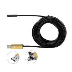 Getek Tahan Air 6 LED 5.5 Mm Lens 10 M Smart Inspeksi Borescope Endoskopi Kawat Kamera HD untuk Mobil (Kuning)