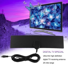 Hadiah HDTV Digital Indoor Antena Ultra Tipis Antena TV Penuh 1080 4 K HDTV LAN-1051 Hitam-Intl
