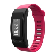 Global Partner Pedometer Bracelet LED Display Real Time CountWalking Step Calorie Distance Measure Easy Operation Long UsingTime AG10 Battery Accurate Time Display Waterproof Fitness BandActivity Tracker Pink GPH40P - intl