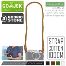 Godric Cotton Neck Strap Kepang Kamera Mirrorless Round Hole Leica M9 M8 / Fujifilm X100F X100T X100S XT10 XT20 etc - Coklat