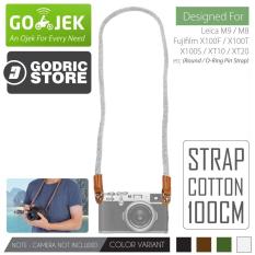 Godric Cotton Neck Strap Kepang Kamera Mirrorless Round Hole Leica M9 M8 / Fujifilm X100F X100T X100S XT10 XT20 etc - Putih