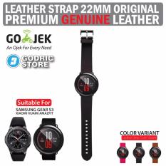 Godric Leather Strap Genuine Tali Kulit Asli 22M for Xiaomi Huami Amazfit / Samsung Gear S3 - Hitam