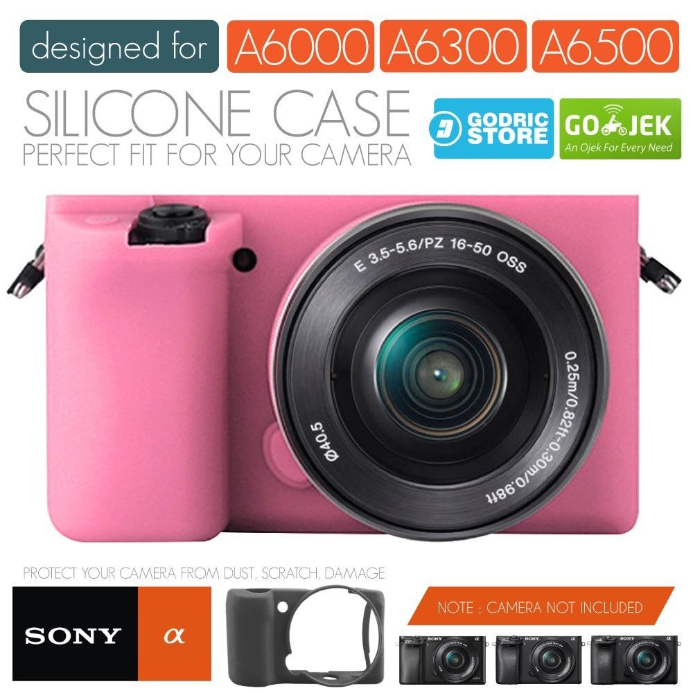 Godric Silicone Sony Alpha A6000 A6300 Silikon Case / Sarung Silicon Kamera Mirrorless - Pink Muda
