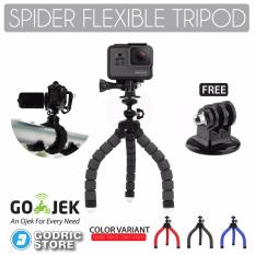Godric Spider Mini Flexible Tripod with Tripod Mount Adapter for Xiaomi Yi, BRICA & GoPro - Hitam