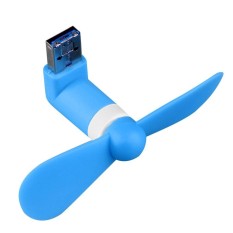 Portabel YANG BAGUS OTG Mini Mikro Usb Kipas Angin Pendingin Besar untuk Telepon Desktop Laptop Biru-Internasional