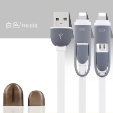 Kualitas Bagus 2 In 1 Cable Apple Android Ponsel dan TabletCharging Line-Putih-Intl