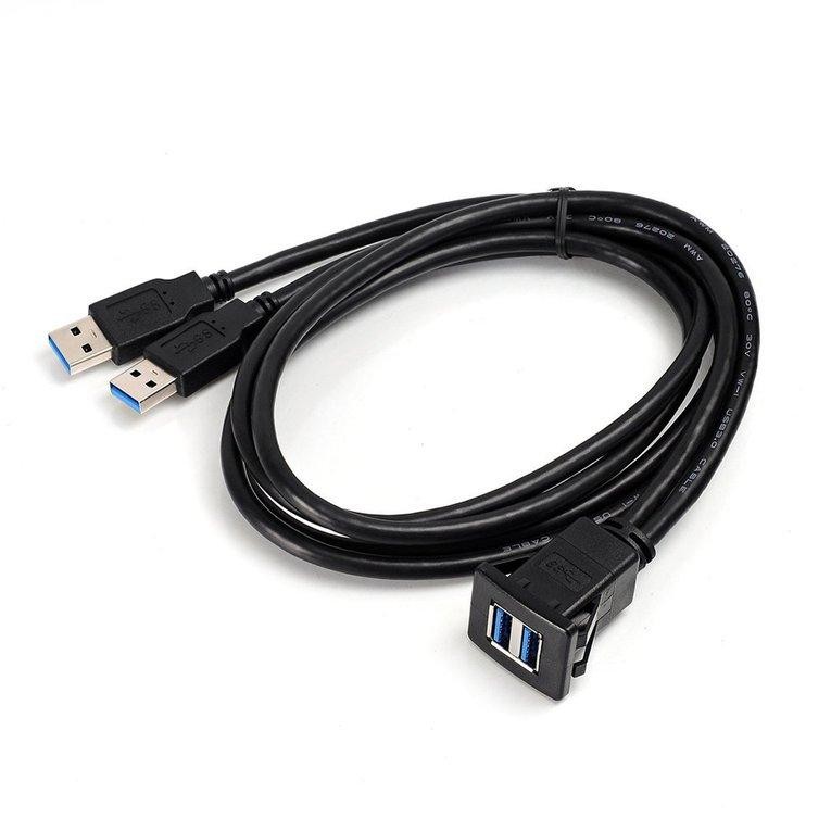 Anti-Air Yang Bagus USB3.0 Kabel Data Otomatis Flush Dudukan Ganda Usb Pria untuk Wanita Ekstensi Kabel 2 M-Internasional