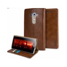 Goospery Mercury Sarung Kulit Leather Case Blue Moon Flip LG G4 - Coklat