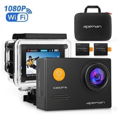 GPL/APEMAN Action Camera WiFi 14MP 1080 P FHD Olahraga Kamera dengan 2.0 Inch LCD Display & Lensa Wide -Angle Lens-2 Rechargeable 1050 MAh Baterai & Portable Paket Termasuk Kit Aksesoris Lengkap/dikirim dari USA -Intl