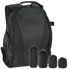 GPL/Tas Ransel Kamera untuk Kamera DSLR dengan 4 Pack Lensa Kantong Set-Profesional Penyimpanan dan Perlindungan untuk Kamera Anda Aksesoris -Ringan & Bagus untuk Perjalanan, hitam/Kapal dari Amerika Serikat-Intl
