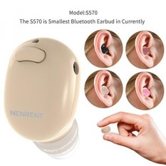 GPL/Nenrent S570 Earbud Bluetooth, terkecil Mini Tak Terlihat V4.1 Nirkabel Earphone Bluetooth Headset Headphone Earphone dengan MIC Hands-Free Panggilan untuk Iphone Ipad Samsung Galaxy Lg Ponsel HTC 1 PCs (Telanjang) /Kapal dari Amerika Serikat-Intl
