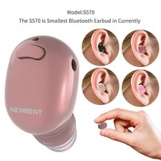 GPL/Nenrent S570 Earbud Bluetooth, terkecil Mini V4.1 Nirkabel Earphone Bluetooth Headset Headphone Earphone dengan MIC Hands-Free Panggilan untuk Iphone Ipad Samsung Galaxy LG dan Smartphone 1 PCs (Mawar Emas) /Kapal dari Amerika Serikat-Intl