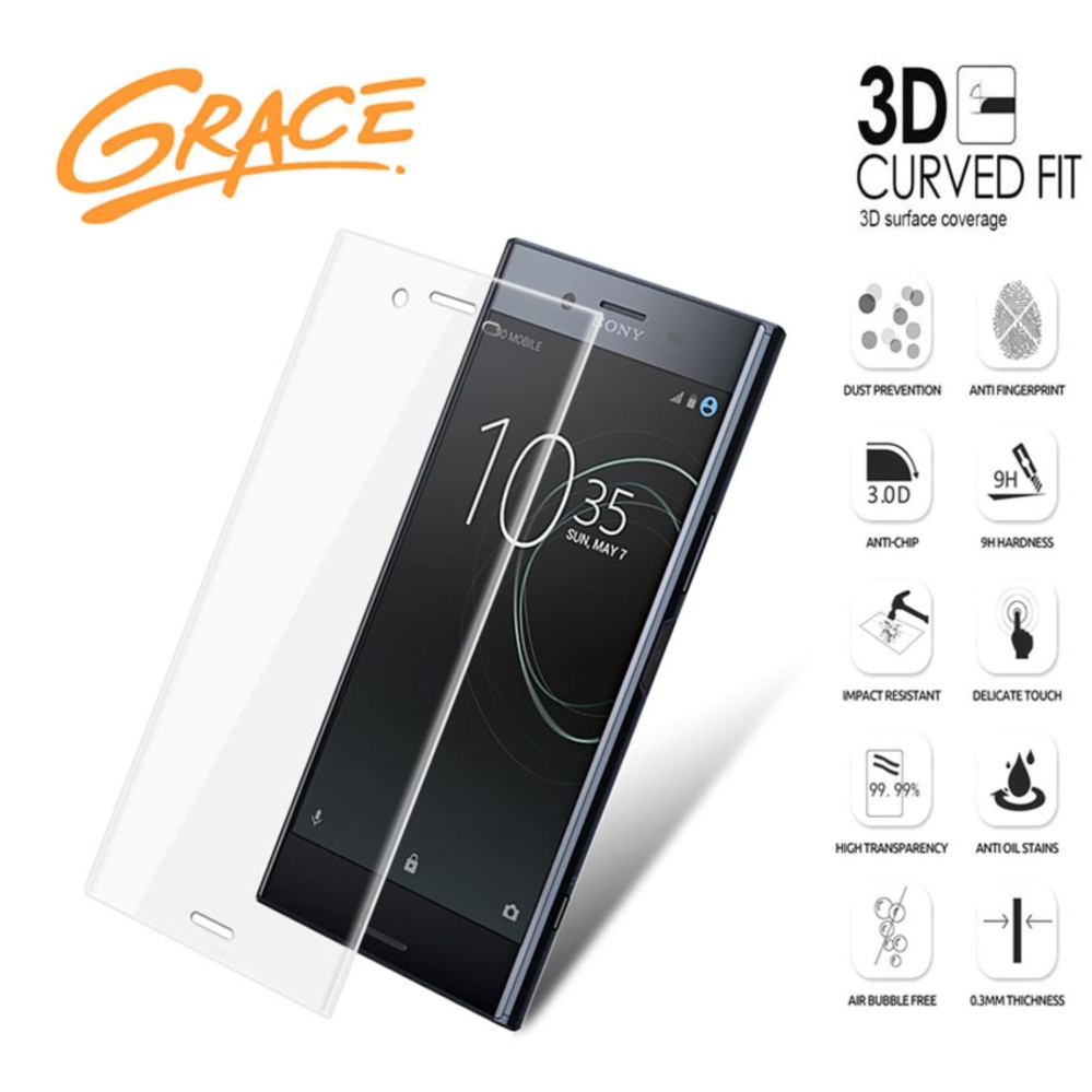 Grace Sony Xperia XZ Premium G8142 Tempered Glass 3D Curved Full Grace Sony Xperia XZ Premium G8142 Tempered Glass 3D Curved Full Cover Clear