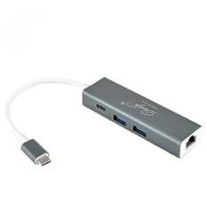 Gracelife Premium USB C HUB dengan Ethernet dan Power Delivery. 2 SuperSpeed USB 3.0 Ports.1 Ethernet dan 1 USB C Pengisian Input Portwith Spesifikasi PD-Intl