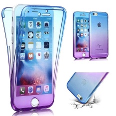 Gradient Warna Scratch Proof 360 Depan dan Belakang Full Body Protection Fleksibel TPU Bumper Case untuk IPhone SE/5 /5 S-Intl
