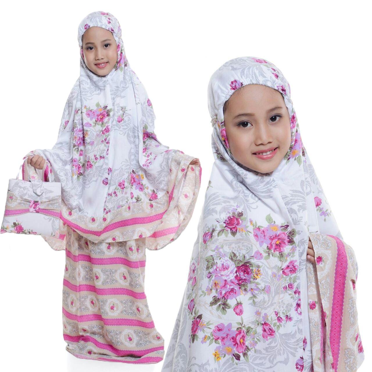 Grateful Fashion Setelan Mukena Anak Kalila Untuk 6 Tahun Sampai 8 Tahun - Coklat - Best Seller 3