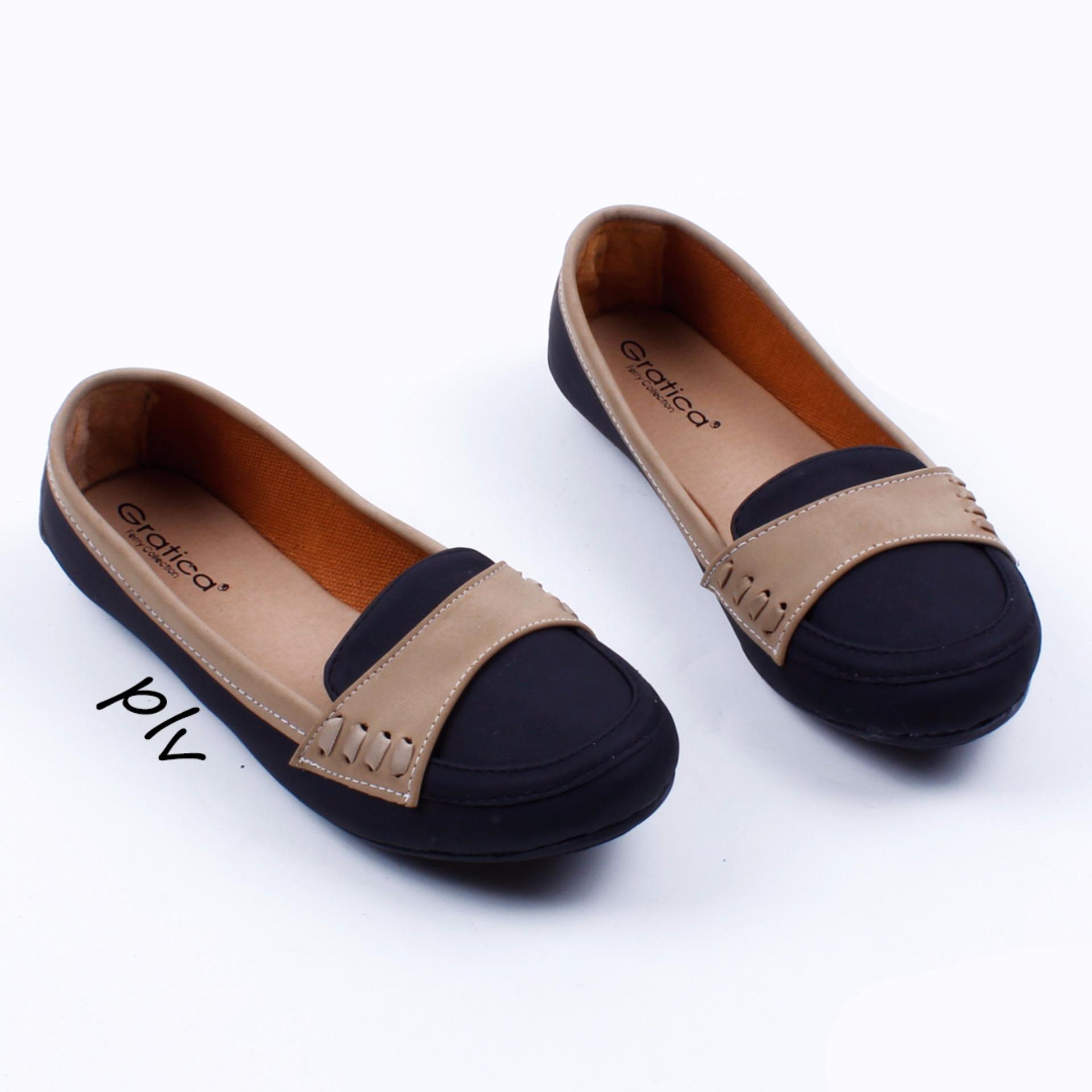 Pluvia - Sepatu Flat Shoes Slip On Wanita Gratica DS20 - Hitam