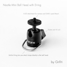 Grifiti Nootle D-ring Mini Ball Head Bekerja dengan IPad Tripod Mounts, Kamera, Pemegang IPhone, Kurung, Musik Berdiri, dan Cahaya Fotografi-Intl