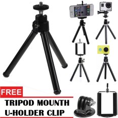 GStation Tripod Mini for Mobile & Action Camera + Holder U + Tripod Mounth- Hitam