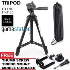 GStation Tripod Tefeng TF-3120 for Camera And Smartphone + U Holder + Tripod Mount + Thumb Screw - Black