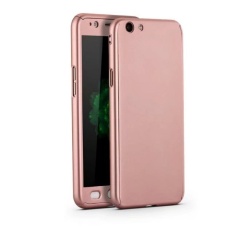GZ 360 Derajat Sarung Cover Perlindungan Penuh Case Warna Tidak Mengkilap dengan Kaca Melunakkan untuk OPPO A59/A59s/F1s KONEY3 (Warna: hitam)-Internasional