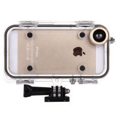 Hamtod untuk iPhone 5 dan 5 S dan SE Olahraga Ekstrim IP68 Tahan Air Case dengan 170 Derajat Sudut Lebar Lensa kompatibel dengan Aksesori GoPro, Tahan Air Kedalaman: 5 M (Emas)-Intl
