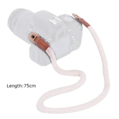 Handmade Lembut Murni Cotton Camera Neck Strap untuk Leica Mirrorless Camera (Beige 75 Cm)-Intl