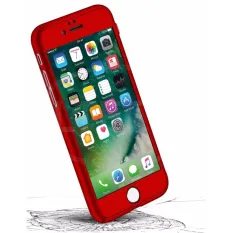 Hard Case 360 Protection Slim Matte Iphone 5 / 5s / 5SE Casing Full Body Cover - Merah