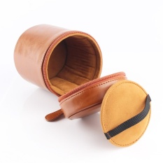 Keras PU Kulit Lensa Kamera Tas Dompet Case untuk Canon 17-55 14-2.818-135 17-40 28 -135 55-250 50-1.2 (Coklat) -Intl