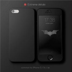 Hardcase Case 360 Iphone 5 / 5s / 5SE TANPA LUBANG Casing Full Body Cover - Hitam + Free Tempered Glass