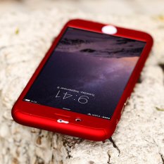 Hardcase Case 360 Iphone 6 / 6s Casing Full Body Cover - Merah + Free Tempered Glass