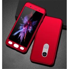 Hardcase Case 360 Xiaomi Redmi 4X Fullset Casing Free Tempered Glass - MERAH