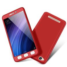 Hardcase Case 360 Xiaomi Redmi 5A Fullset Casing Free Tempered Glass - MERAH