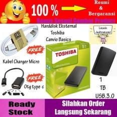 Sale!! Hardisk eksternal Toshiba Canvio Basic 1tb + Gratis Kabel Charger Micro + Otg Type C