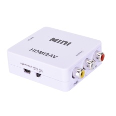 HD 1080 P HDMI TO AV/RCA CVBS Adaptor Mini HDMI2AV Video Converter Kotak Putih-Intl