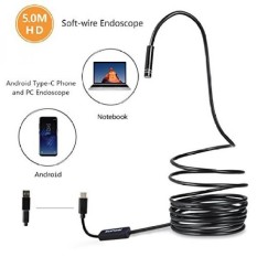 HD Endoskopi USB Tipe C. SOPOW Lembut-wire Android Endoskopi Borescope Inspeksi Kamera HD Snake Kamera dengan 8 Adjustable LED Lampu untuk Android Tpye -C Smartphone dan PC-5 M-Intl