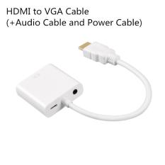 HDMI Ke Kabel VGA, Digital Ke Analog Audio Converter, HDMI Converter Adapter Video Kabel untuk PC Laptop PS3 TV BOX (+ Kabel Audio dan Kabel Daya)