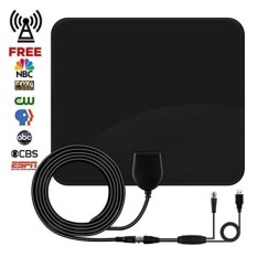 HDTV Antena untuk Digital TV Indoor, 50 Mile Long Range dengan Amplifier Booster Amplifier Yang Dapat Dilepas, Portable Clear Stream Tuner Ultra Tipis TV Gratis Kunci untuk Saluran Lokal. -Intl