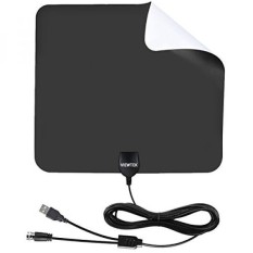 HDTV Antenna- VIEWTEK Amplified Digital Indoor TV Antennas 50 Mile Range with Amplifier, 13 Ft Copper Coaxial Cable and USB Power Supply(Black and white on both sides) - intl