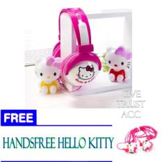 Headphone Stereo Karakter DORAEMON / HELLO KITTY - Bando + FREE Handsfree Karakter - UNIFORM 3r